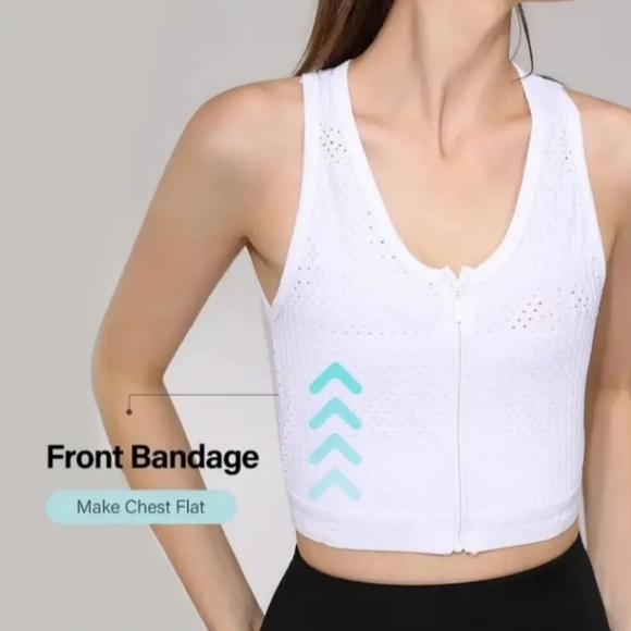 Chest Binder Zip Up Chest Binder Quick-Drying Adjustable Sz 2XL Black NWT - Picture 7 of 14